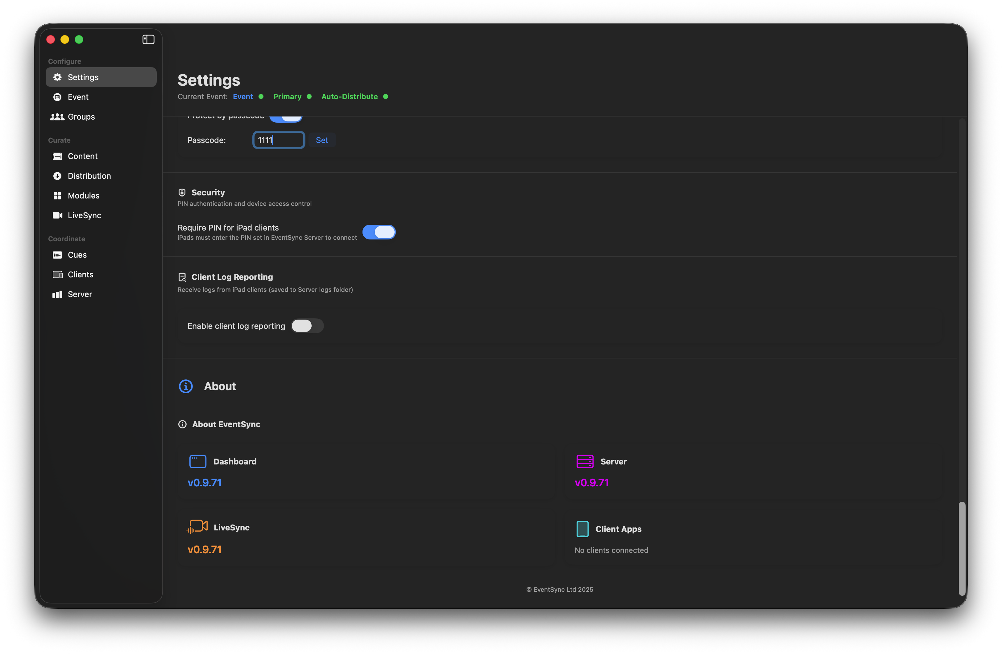Require PIN for iPad clients