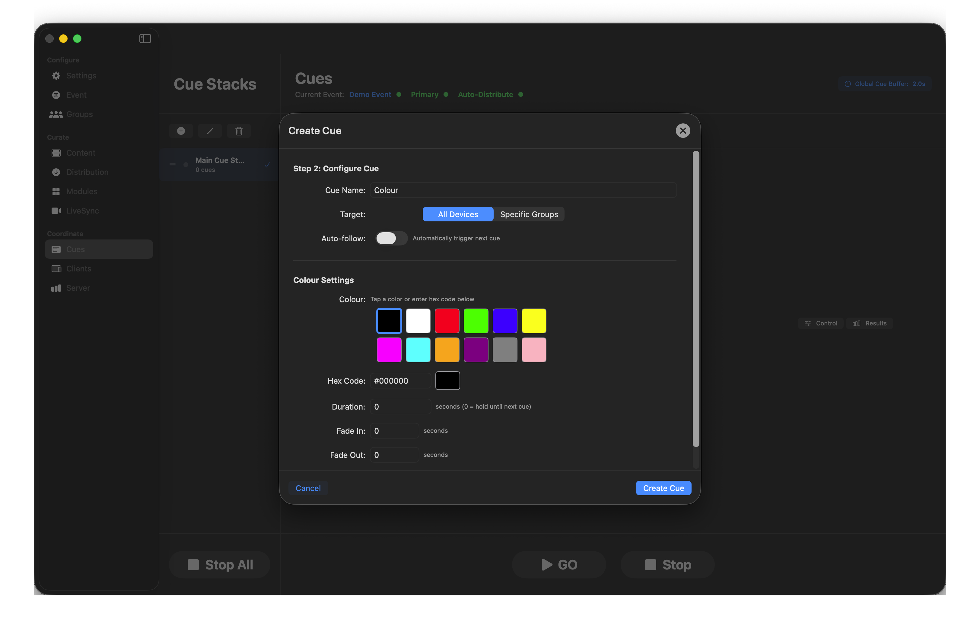 Colour cue