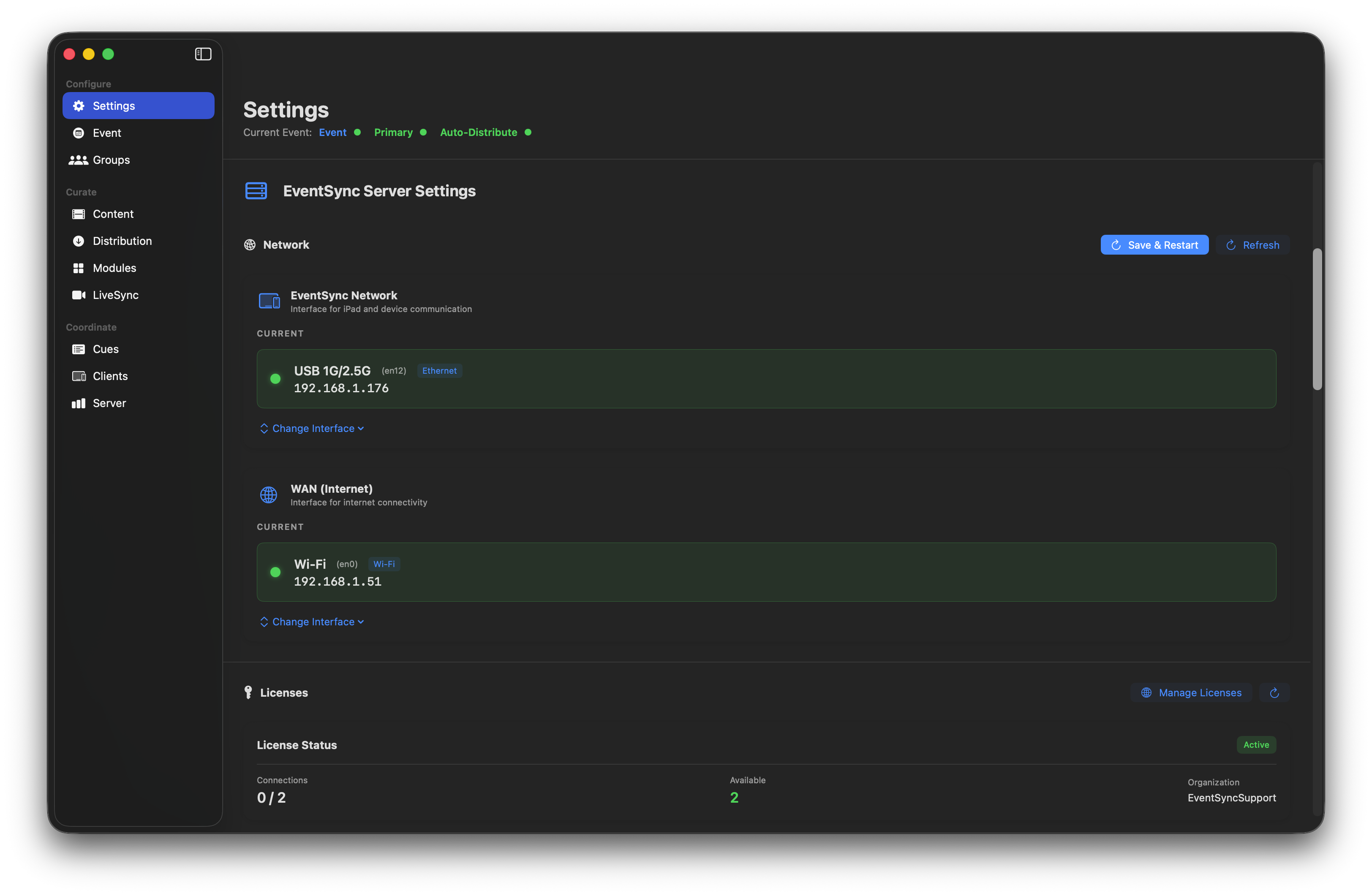 Both interfaces selected